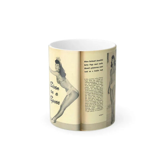 Bettie Page #138 (Vintage Female Icon) Color Changing Coffee Mug 11oz - Go Mug Yourself