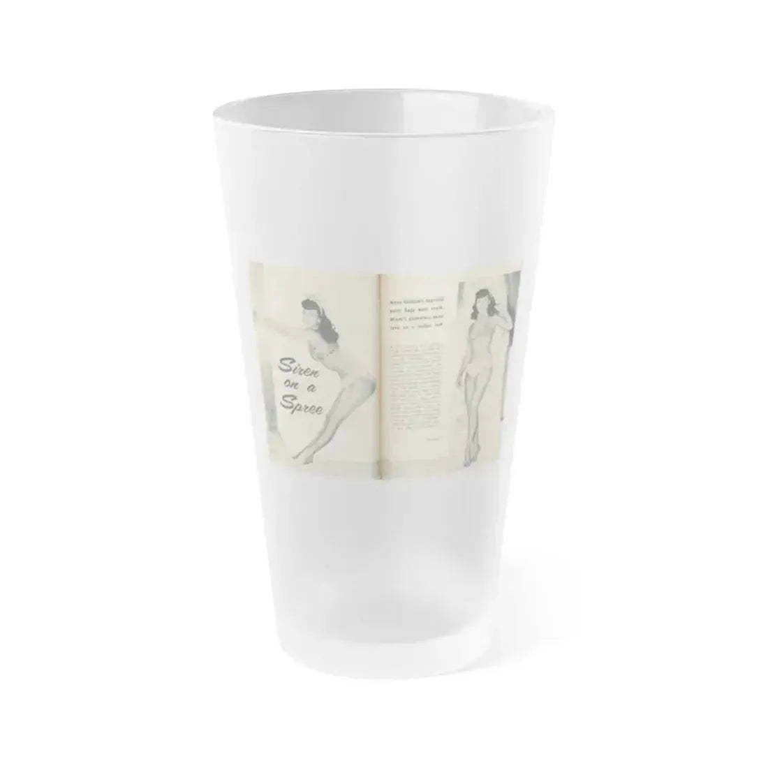 Bettie Page #138 (Vintage Female Icon) Frosted Pint Glass 16oz 16oz Frosted - Go Mug Yourself