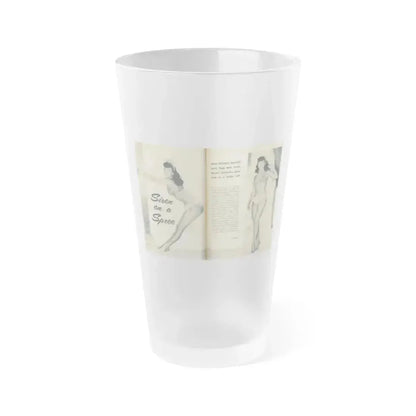Bettie Page #138 (Vintage Female Icon) Frosted Pint Glass 16oz 16oz Frosted - Go Mug Yourself
