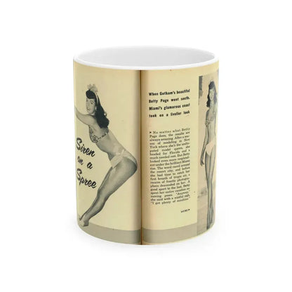 Bettie Page #138 (Vintage Female Icon) White Coffee Mug 11oz - Go Mug Yourself