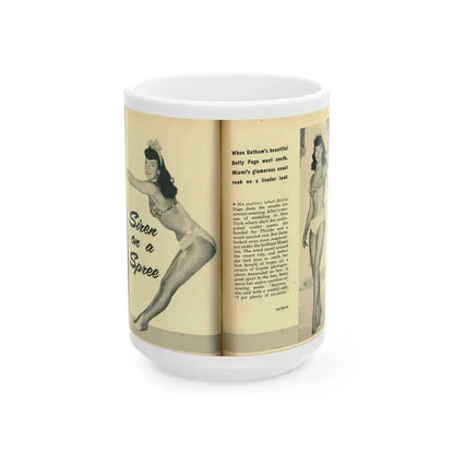 Bettie Page #138 (Vintage Female Icon) White Coffee Mug 15oz - Go Mug Yourself