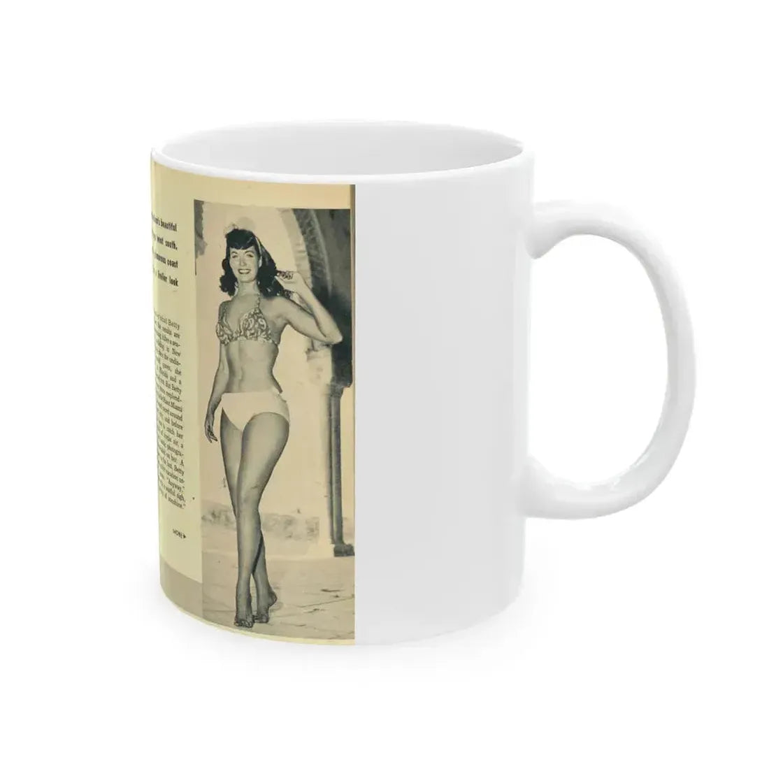 Bettie Page #138 (Vintage Female Icon) White Coffee Mug - Go Mug Yourself