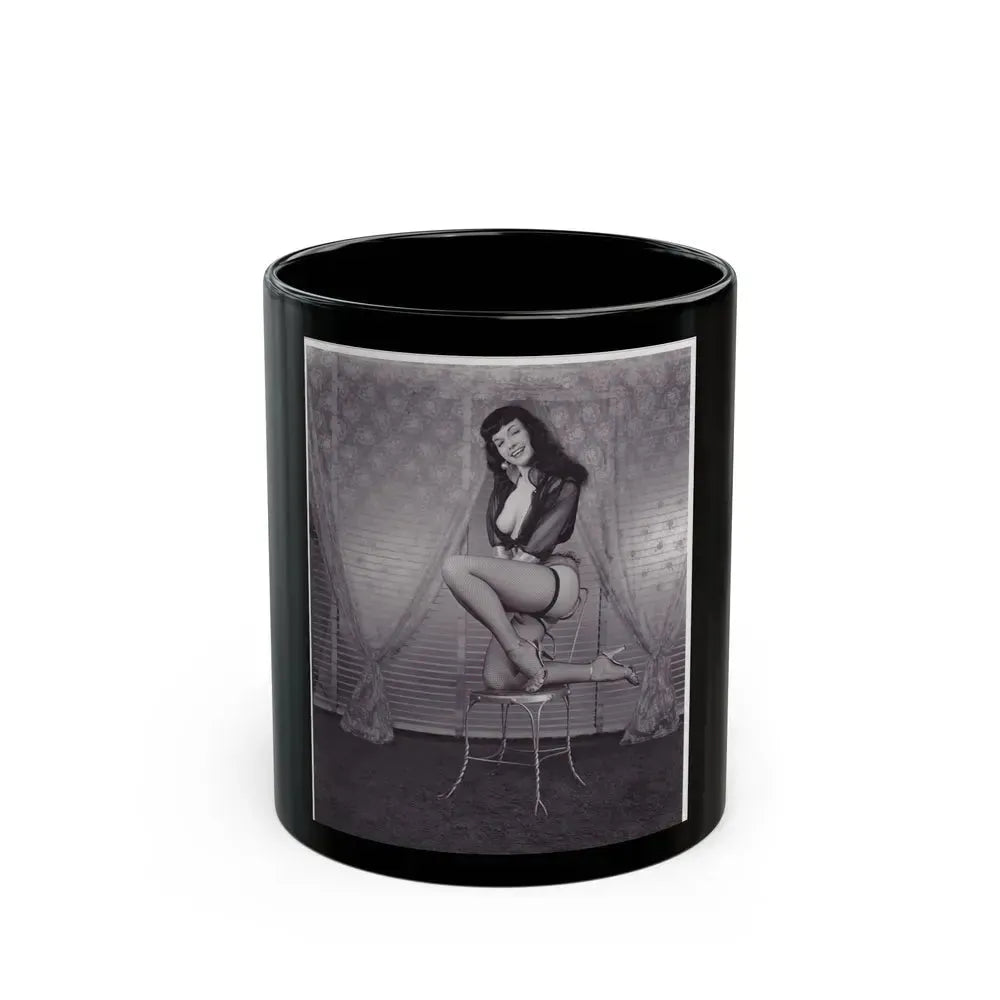 Bettie Page #145 (Vintage Female Icon) Black Coffee Mug 11oz - Go Mug Yourself