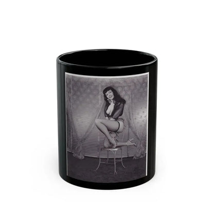 Bettie Page #145 (Vintage Female Icon) Black Coffee Mug 11oz - Go Mug Yourself