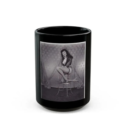 Bettie Page #145 (Vintage Female Icon) Black Coffee Mug 15oz - Go Mug Yourself