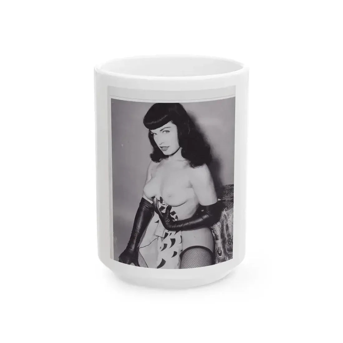 Bettie Page #147 (Vintage Female Icon) White Coffee Mug 15oz - Go Mug Yourself