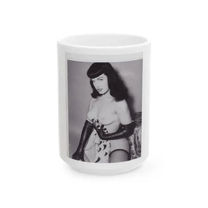 Bettie Page #147 (Vintage Female Icon) White Coffee Mug 15oz - Go Mug Yourself