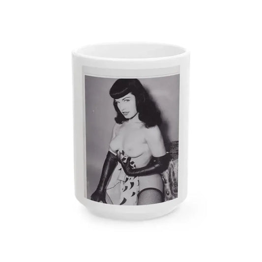 Bettie Page #147 (Vintage Female Icon) White Coffee Mug 15oz - Go Mug Yourself