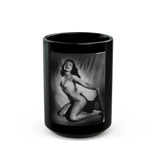 Bettie Page #149 (Vintage Female Icon) Black Coffee Mug 15oz - Go Mug Yourself