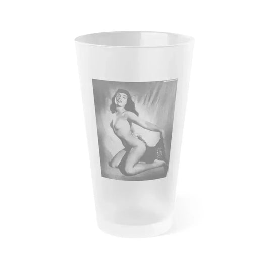 Bettie Page #149 (Vintage Female Icon) Frosted Pint Glass 16oz 16oz Frosted - Go Mug Yourself