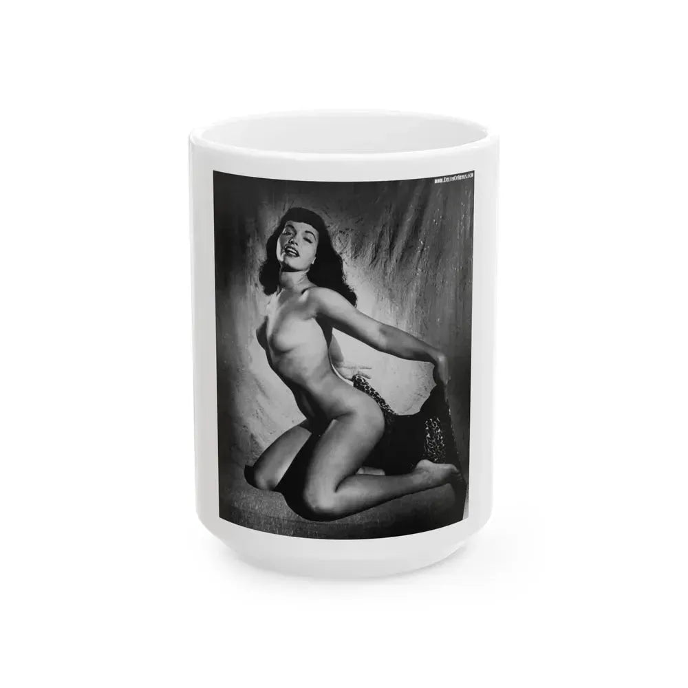 Bettie Page #149 (Vintage Female Icon) White Coffee Mug 15oz - Go Mug Yourself