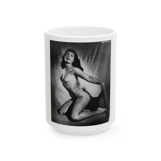 Bettie Page #149 (Vintage Female Icon) White Coffee Mug 15oz - Go Mug Yourself