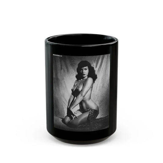 Bettie Page #150 (Vintage Female Icon) Black Coffee Mug 15oz - Go Mug Yourself