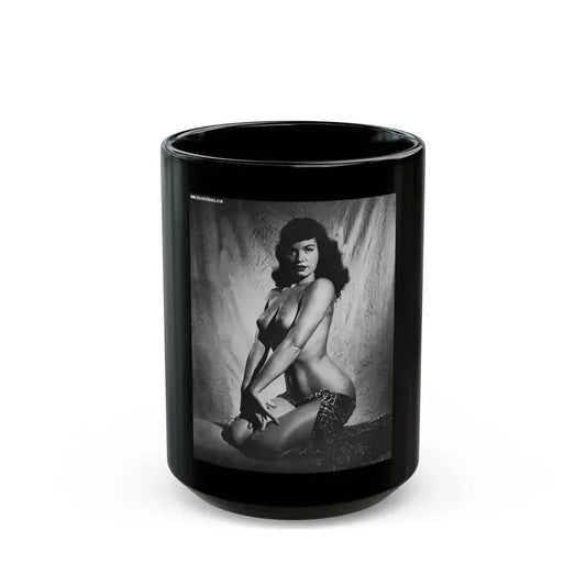 Bettie Page #150 (Vintage Female Icon) Black Coffee Mug 15oz - Go Mug Yourself