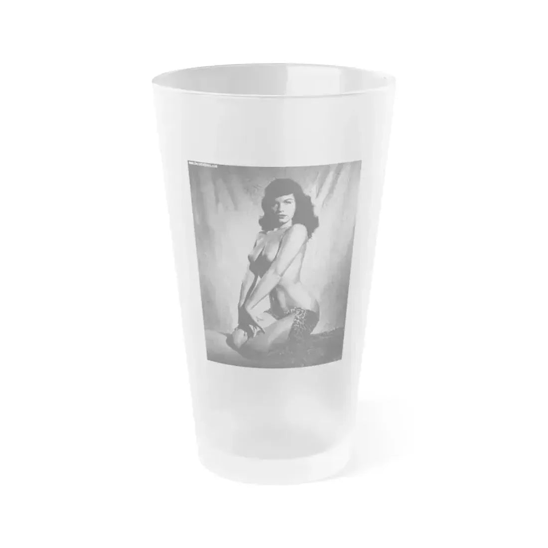 Bettie Page #150 (Vintage Female Icon) Frosted Pint Glass 16oz 16oz Frosted - Go Mug Yourself
