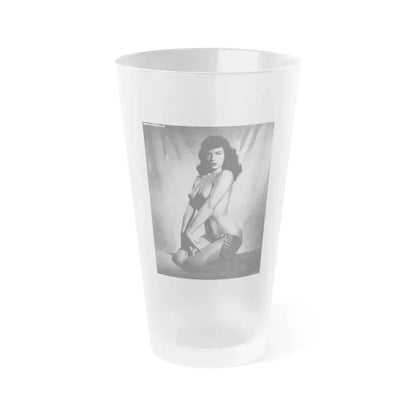 Bettie Page #150 (Vintage Female Icon) Frosted Pint Glass 16oz 16oz Frosted - Go Mug Yourself