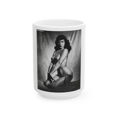 Bettie Page #150 (Vintage Female Icon) White Coffee Mug 15oz - Go Mug Yourself