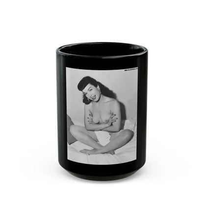 Bettie Page #151 (Vintage Female Icon) Black Coffee Mug 15oz - Go Mug Yourself