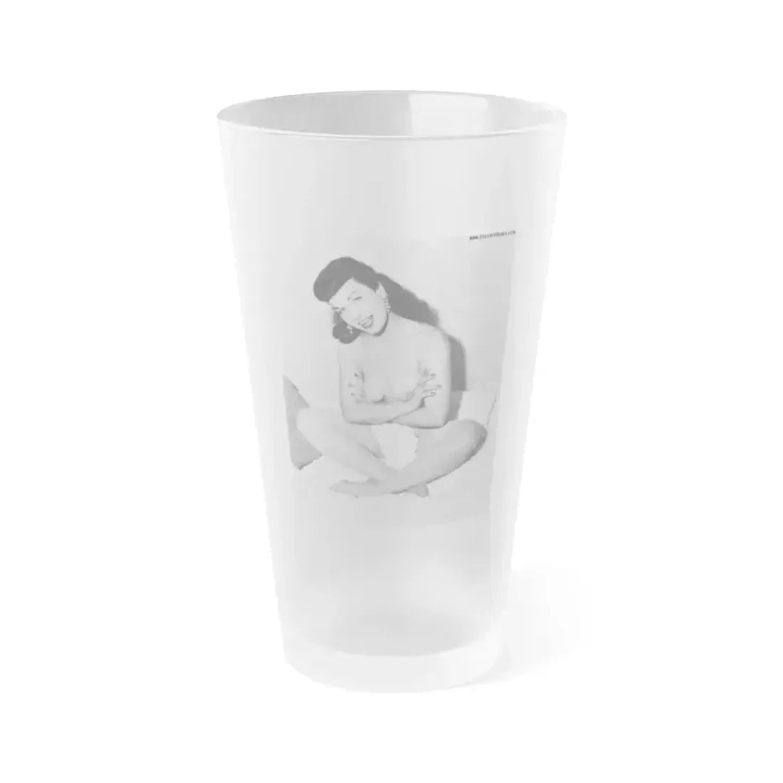 Bettie Page #151 (Vintage Female Icon) Frosted Pint Glass 16oz 16oz Frosted - Go Mug Yourself