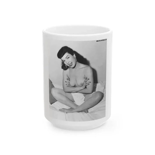 Bettie Page #151 (Vintage Female Icon) White Coffee Mug 15oz - Go Mug Yourself