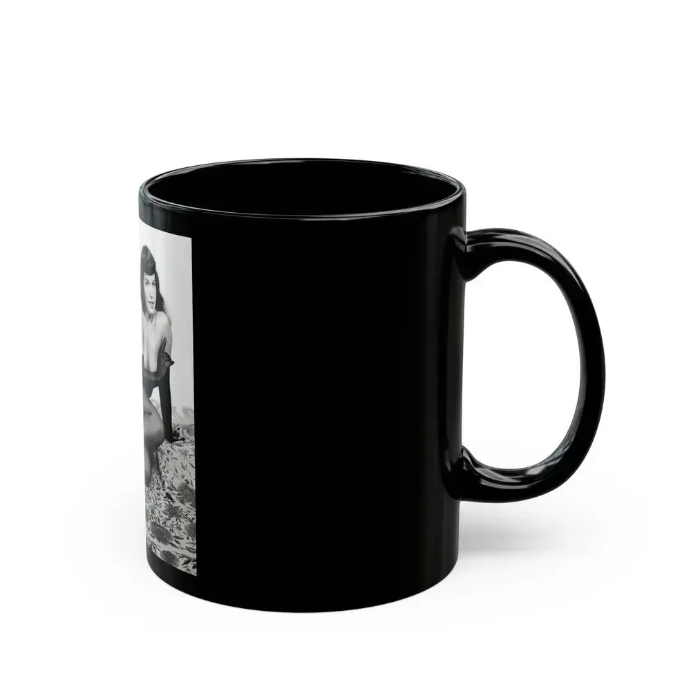 Bettie Page #152 (Vintage Female Icon) Black Coffee Mug - Go Mug Yourself