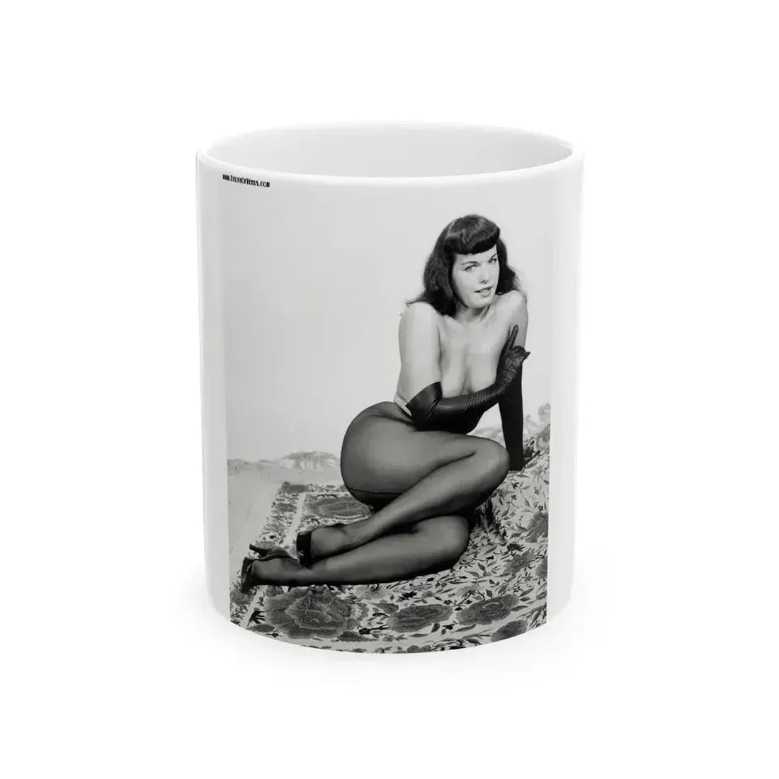 Bettie Page #152 (Vintage Female Icon) White Coffee Mug 11oz - Go Mug Yourself