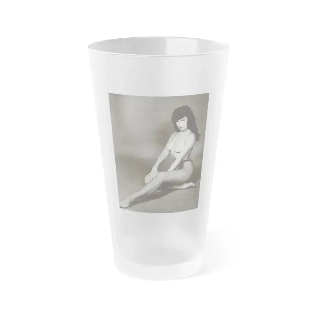Bettie Page #153 1 (Vintage Female Icon) Frosted Pint Glass 16oz 16oz Frosted - Go Mug Yourself