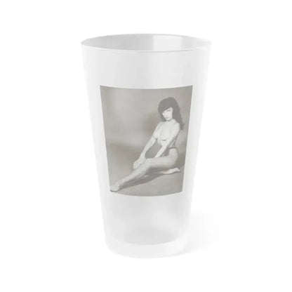 Bettie Page #153 1 (Vintage Female Icon) Frosted Pint Glass 16oz 16oz Frosted - Go Mug Yourself