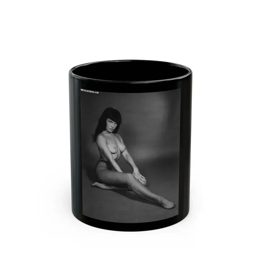 Bettie Page #153 (Vintage Female Icon) Black Coffee Mug 11oz - Go Mug Yourself