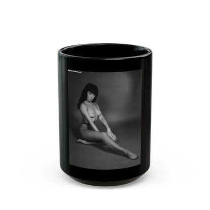 Bettie Page #153 (Vintage Female Icon) Black Coffee Mug 15oz - Go Mug Yourself