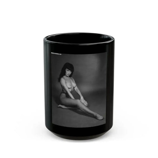 Bettie Page #153 (Vintage Female Icon) Black Coffee Mug 15oz - Go Mug Yourself