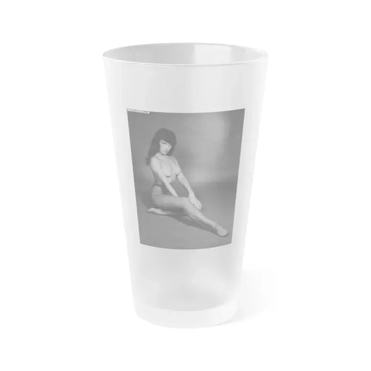 Bettie Page #153 (Vintage Female Icon) Frosted Pint Glass 16oz 16oz Frosted - Go Mug Yourself