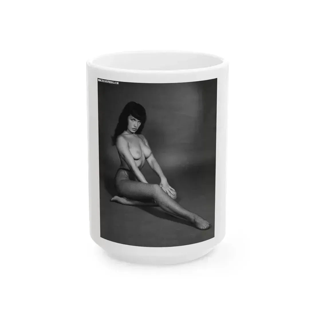 Bettie Page #153 (Vintage Female Icon) White Coffee Mug 15oz - Go Mug Yourself