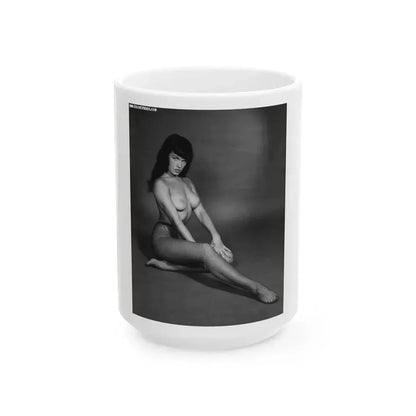 Bettie Page #153 (Vintage Female Icon) White Coffee Mug 15oz - Go Mug Yourself