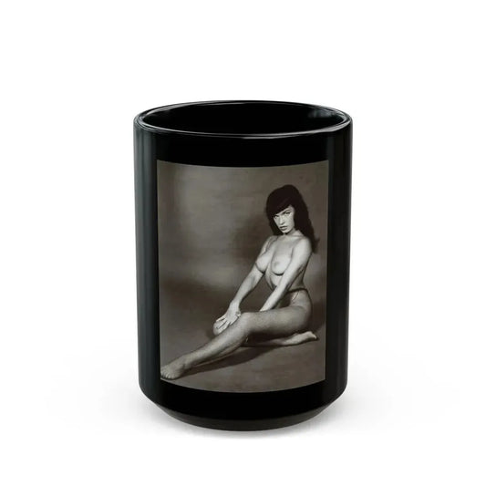 Bettie Page #153_1 (Vintage Female Icon) Black Coffee Mug 15oz - Go Mug Yourself