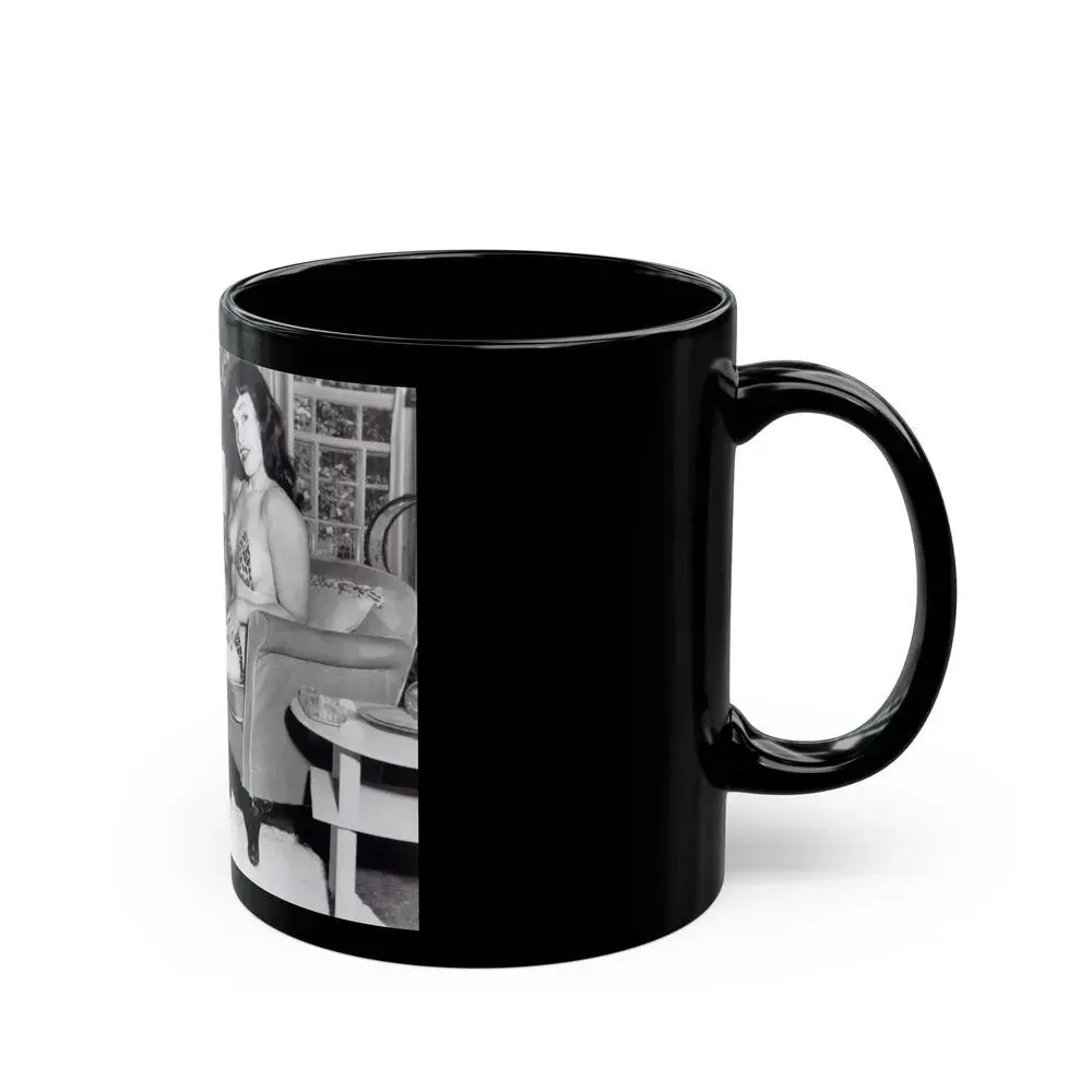 Bettie Page #154 (Vintage Female Icon) Black Coffee Mug - Go Mug Yourself