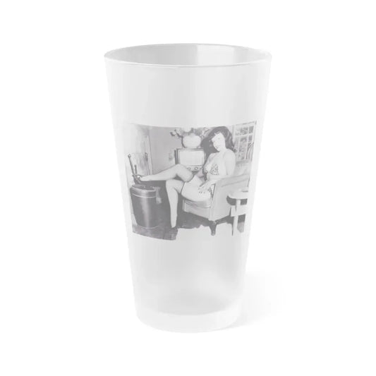 Bettie Page #154 (Vintage Female Icon) Frosted Pint Glass 16oz 16oz Frosted - Go Mug Yourself