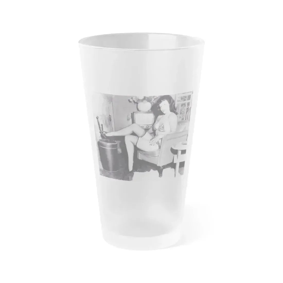 Bettie Page #154 (Vintage Female Icon) Frosted Pint Glass 16oz - Go Mug Yourself