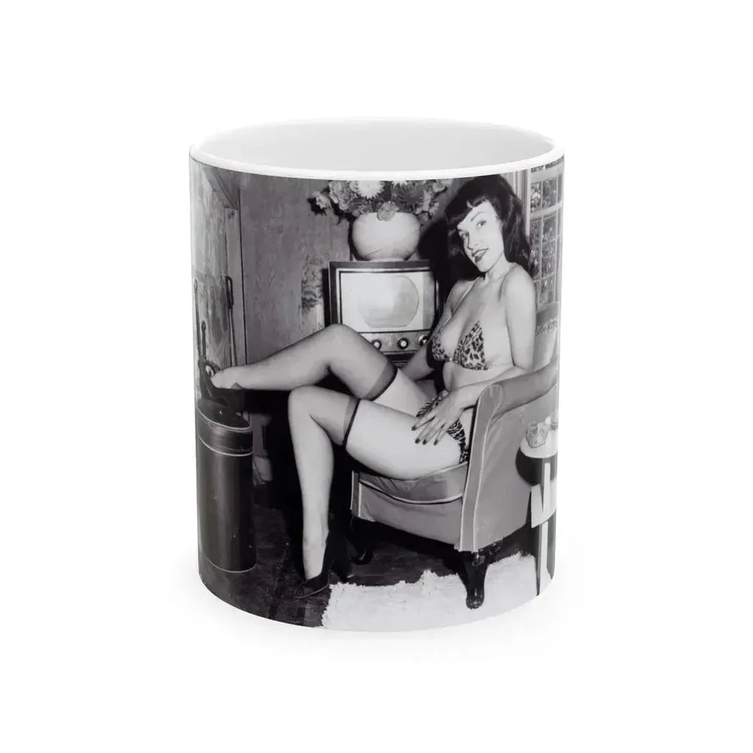 Bettie Page #154 (Vintage Female Icon) White Coffee Mug 11oz - Go Mug Yourself