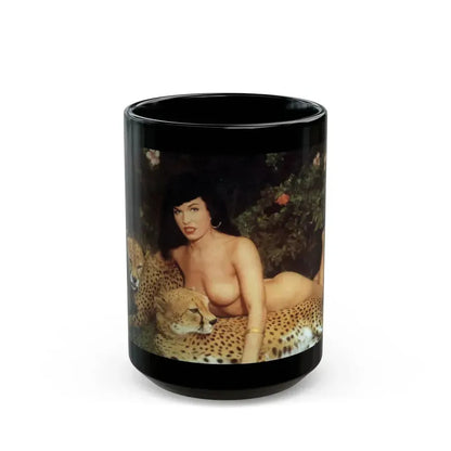 Bettie Page #156 (Vintage Female Icon) Black Coffee Mug 15oz - Go Mug Yourself