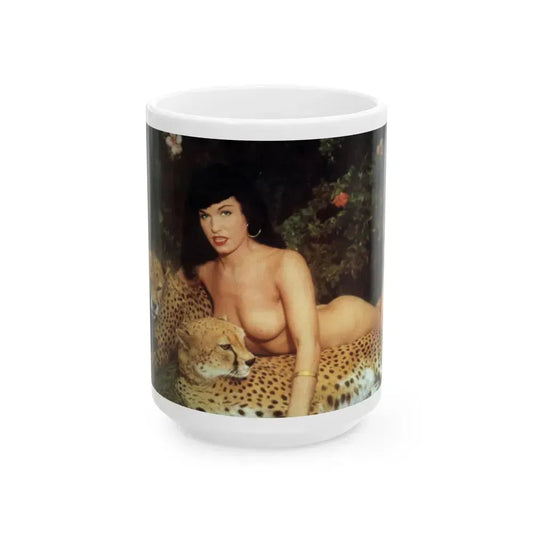 Bettie Page #156 (Vintage Female Icon) White Coffee Mug 15oz - Go Mug Yourself