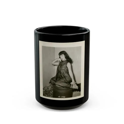 Bettie Page #157 (Vintage Female Icon) Black Coffee Mug 15oz - Go Mug Yourself