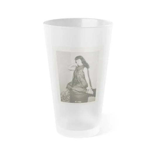 Bettie Page #157 (Vintage Female Icon) Frosted Pint Glass 16oz 16oz Frosted - Go Mug Yourself