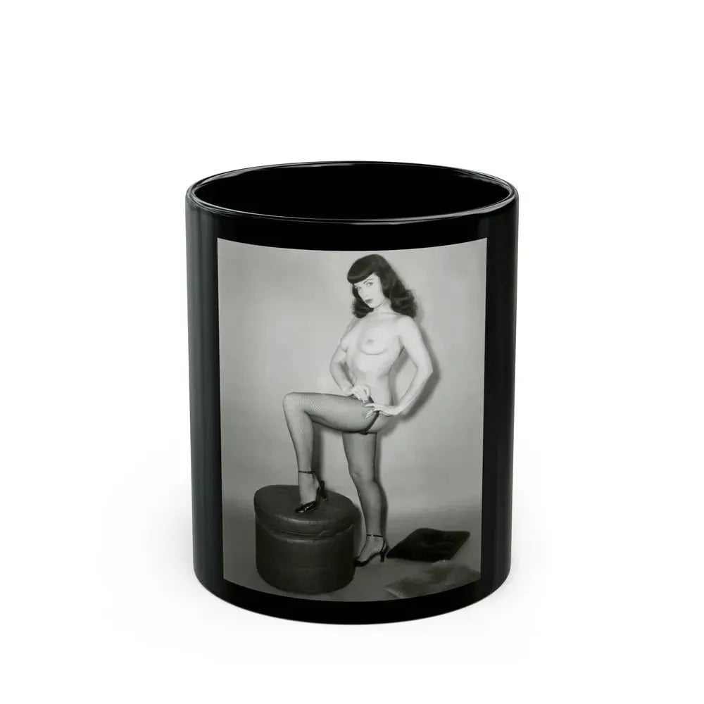 Bettie Page #159 (Vintage Female Icon) Black Coffee Mug 11oz - Go Mug Yourself