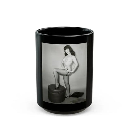Bettie Page #159 (Vintage Female Icon) Black Coffee Mug 15oz - Go Mug Yourself