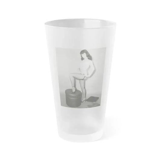 Bettie Page #159 (Vintage Female Icon) Frosted Pint Glass 16oz 16oz Frosted - Go Mug Yourself