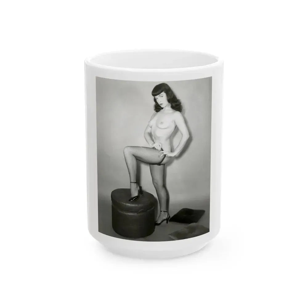 Bettie Page #159 (Vintage Female Icon) White Coffee Mug 15oz - Go Mug Yourself