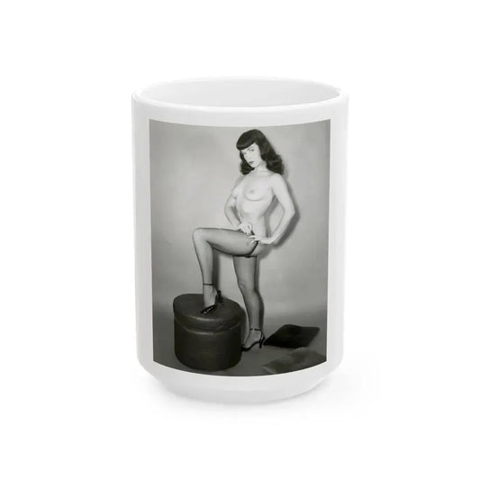 Bettie Page #159 (Vintage Female Icon) White Coffee Mug 15oz - Go Mug Yourself