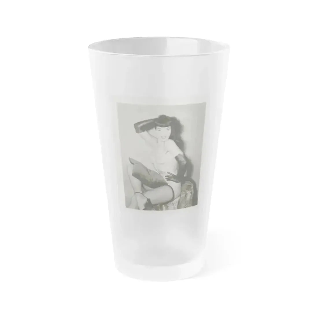 Bettie Page #164 (Vintage Female Icon) Frosted Pint Glass 16oz 16oz Frosted - Go Mug Yourself