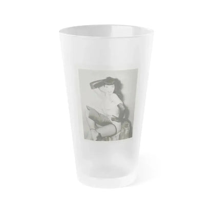 Bettie Page #164 (Vintage Female Icon) Frosted Pint Glass 16oz 16oz Frosted - Go Mug Yourself